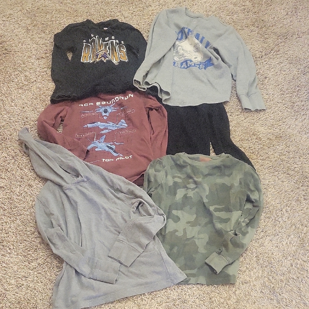 Graphic Tee Long Sleeve Cotton Shirts Bundle